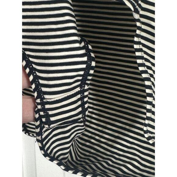 CAPULET Revolve Black Off-White Striped Deep V-Neck Bodysuit - Sz XS - Picture 6 of 7